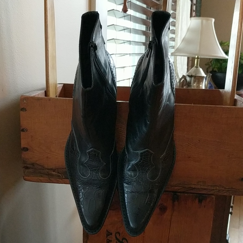 Franco Sarto Pointy Toe Cowboy Bootie